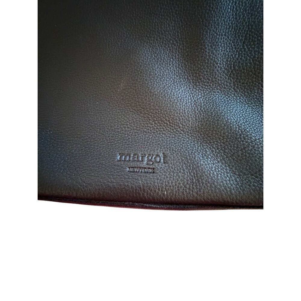 Margot New York Leah Womens Split Pocket Crossbody Bag Black Leather Handcrafted - Picture 3 of 14